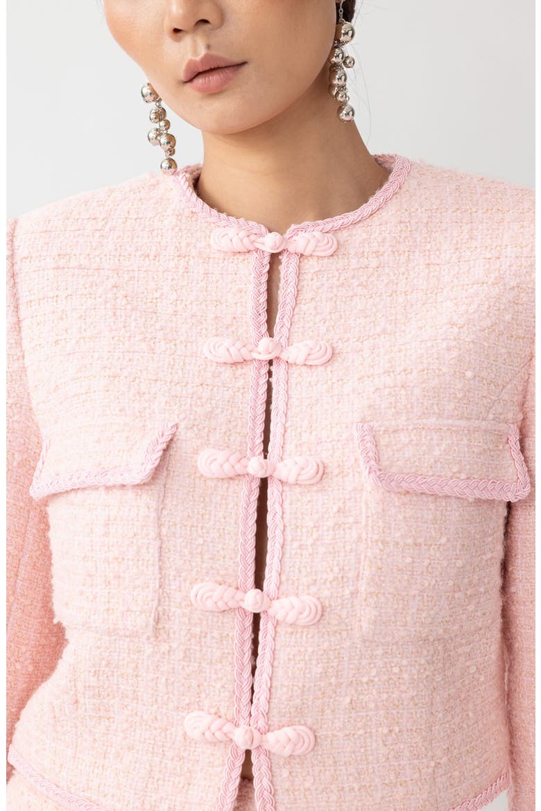 Abbie Metallic Tweed Jacket, Alternate, color, PASTEL PINK