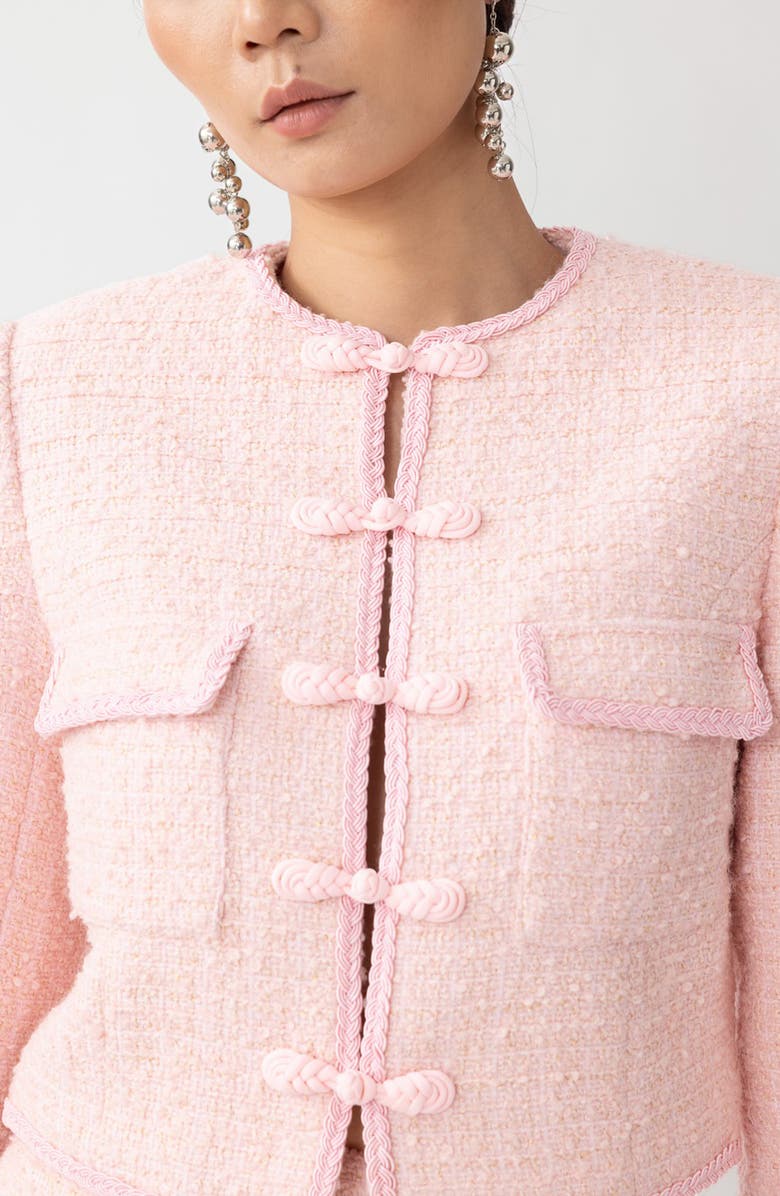 SAU LEE Abbie Metallic Tweed Jacket, Alternate, color, Pastel Pink