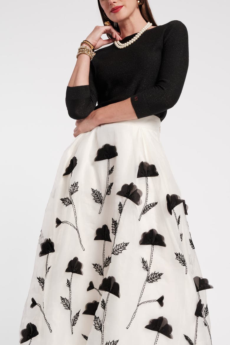 Shea Maxi Skirt, Alternate, color, White/Black