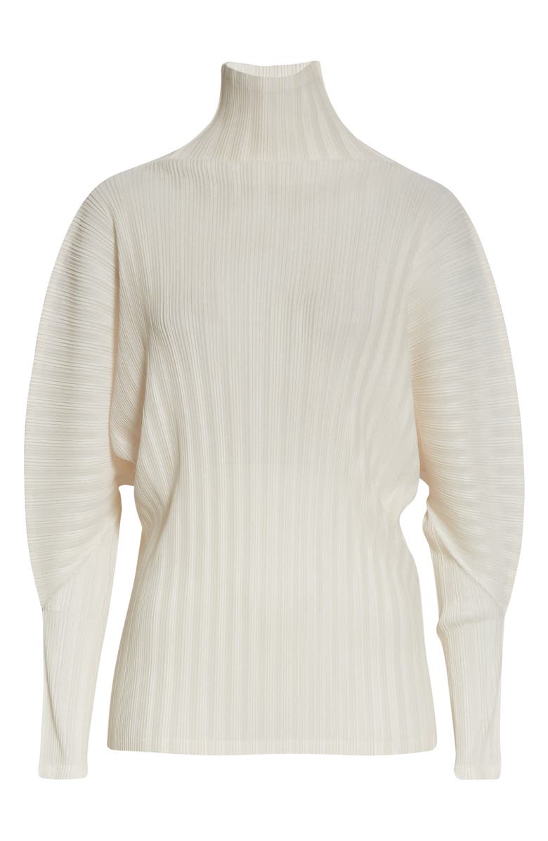 Pleats Please Issey Miyake Pleated Turtleneck Top, Alternate, color,