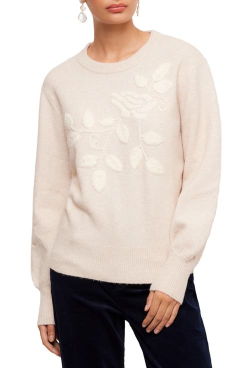 Embroidered Blouson Sleeve Sweater
