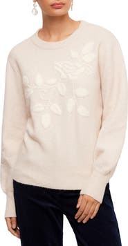 Karen Kane Embroidered Blouson Sleeve Sweater