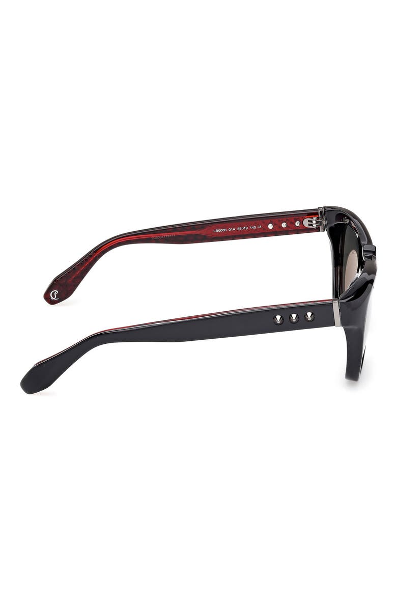Georges 55mm Square Sunglasses, Alternate, color, BLACK / GUNMETAL / ZEISS SMOKE
