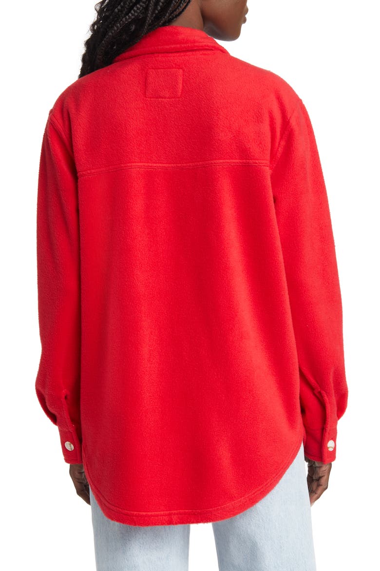 Plaid Polar Fleece Shacket, Alternate, color, RED