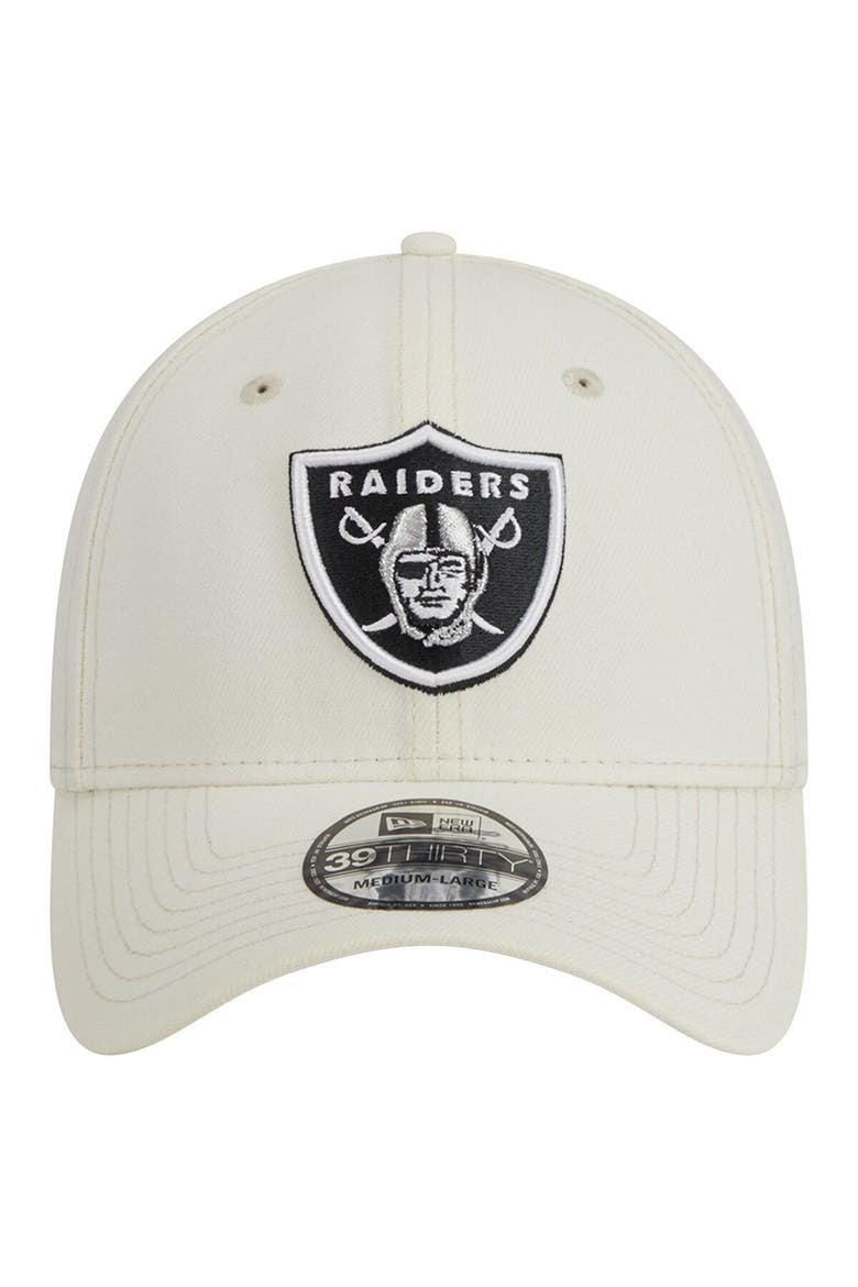 Men's New Era Cream Las Vegas Raiders Classic 39THIRTY Flex Hat, Alternate, color, Cream