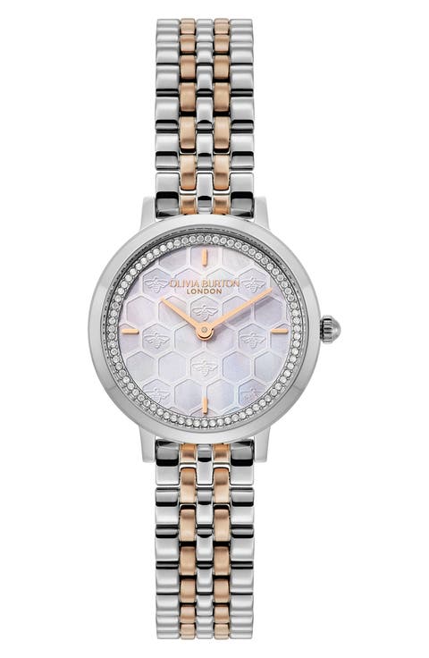 Honeycomb Ultra Slim Bracelet Watch, 28mm