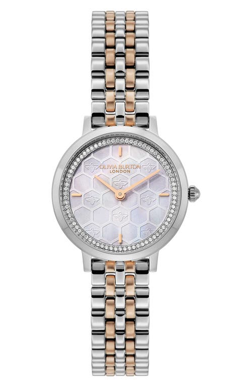 Olivia Burton Honey Comb Ultra Slim Watch, 28mm In Grey