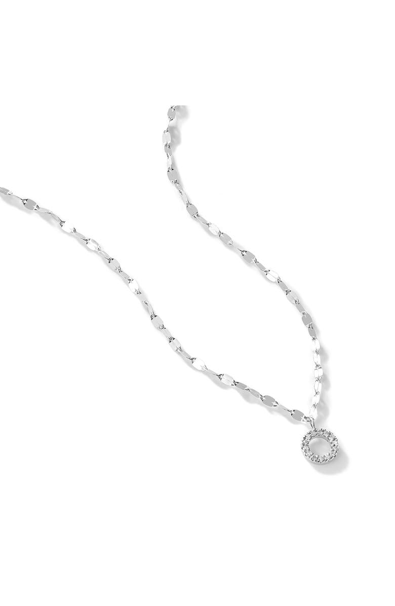 LANA 14K Gold Open Circle Diamond Pendant Necklace, Main, color, White Gold