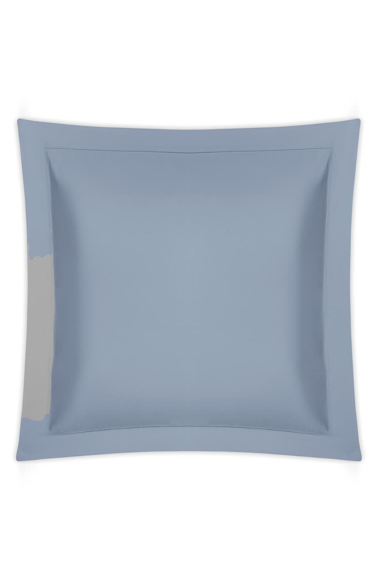 Matouk Talita Satin Stitch Euro Sham, Main, color, Hazy Blue
