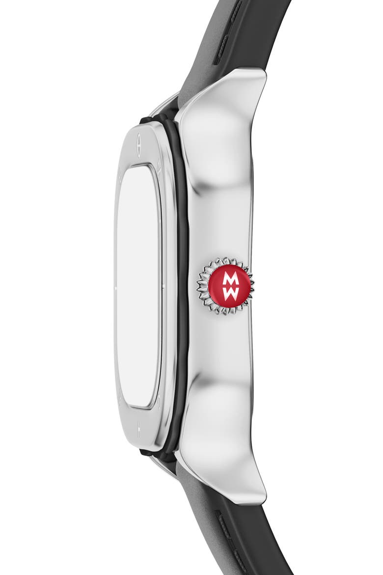 Meggie Sport Chalk Silicone Strap Watch, 33mm, Alternate, color, BLACK/ SILVER
