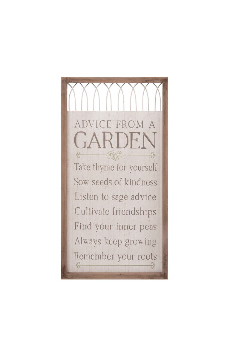 17.95 Inch White Spring Garden Advice Wall Decor Wooden Sign Panels for Spring Home Decoration, Main, color, White