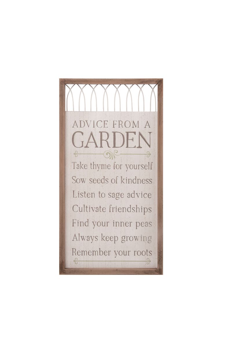 Transpac 17.95 Inch White Spring Garden Advice Wall Decor Wooden Sign Panels for Spring Home Decoration, Main, color, White