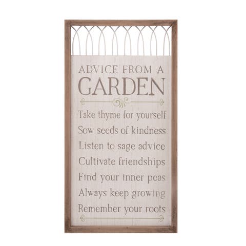 17.95 Inch White Spring Garden Advice Wall Decor Wooden Sign Panels for Spring Home Decoration