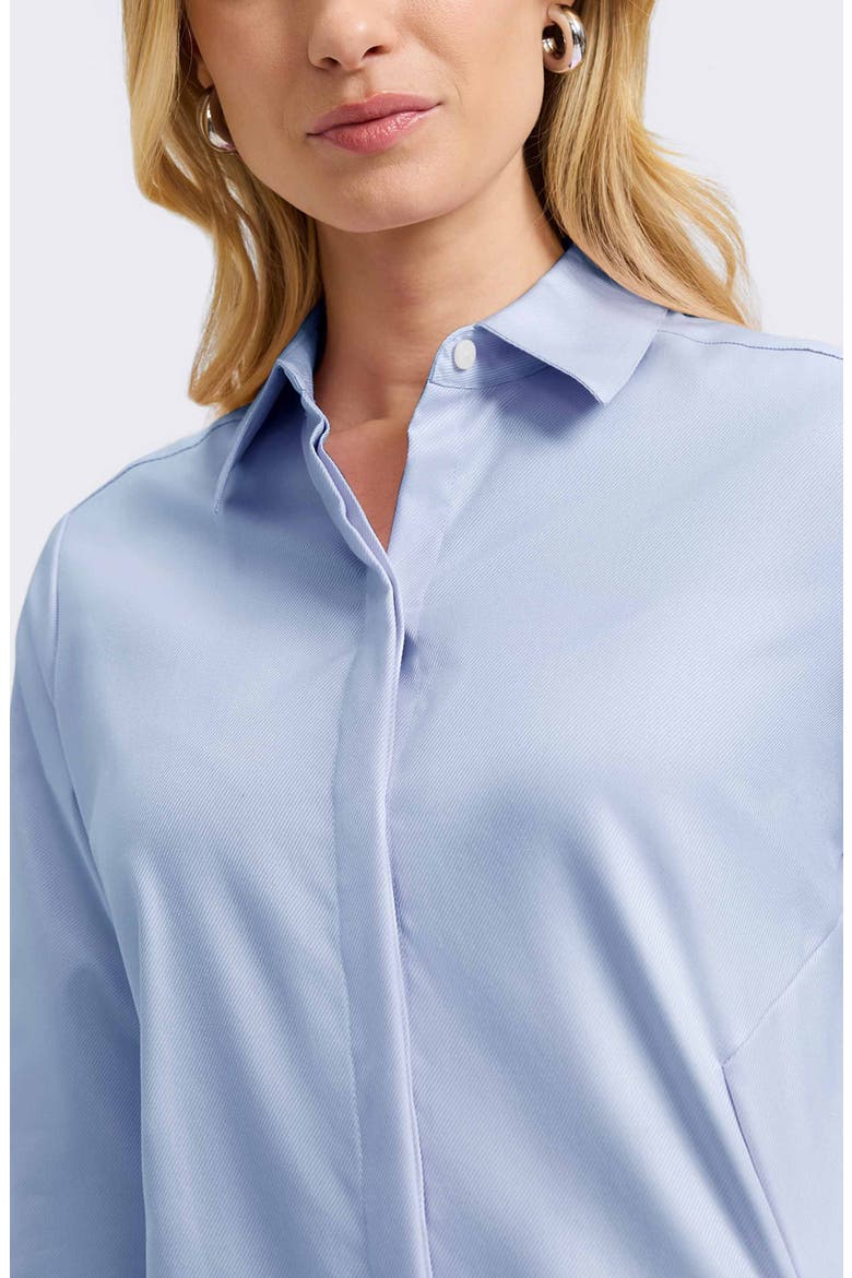 Cici Cotton Button-Up Tunic Shirt, Alternate, color, SOFT BLUE