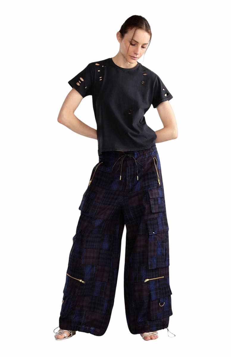 Cynthia Rowley Madrid Madras Cargo Pants, Main, color, 