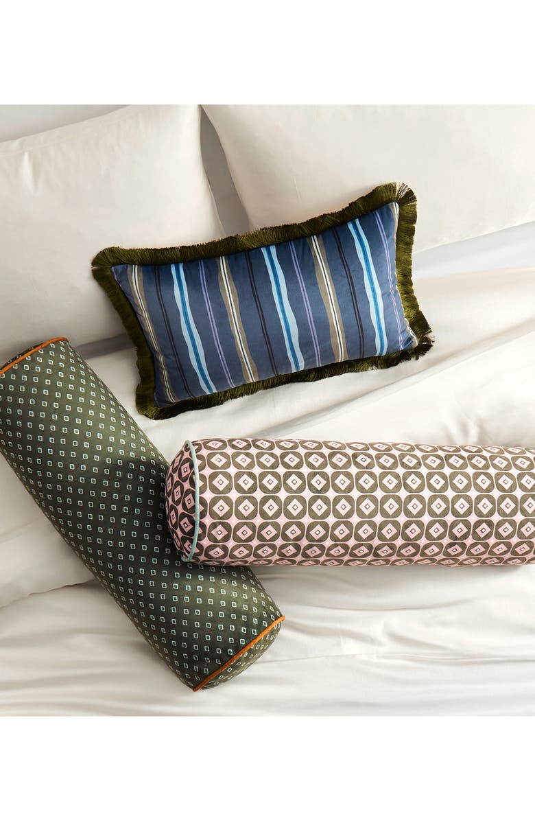 Ted Baker Diamond Bolster Pillow, Alternate, color, Green