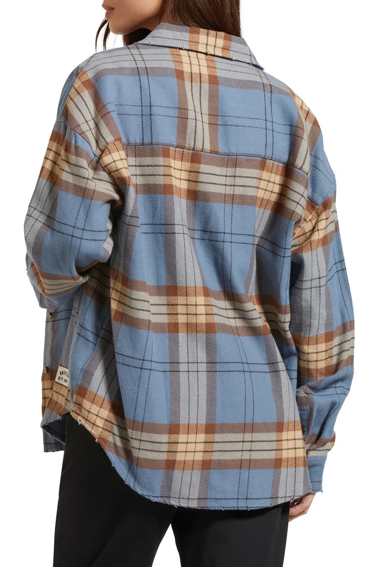 Bowery Relaxed Fit Flannel Button-Up Shirt, Alternate, color, FLINT BLUE