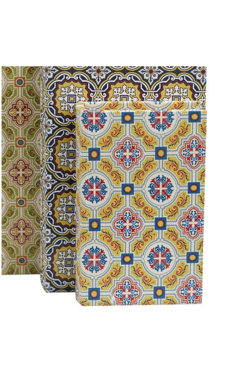 Sonoma Sage Home Set Of 3 Faux Book Boxes In Multi Colored
