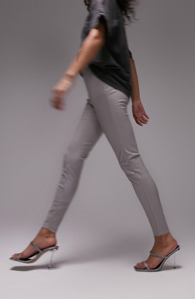 Topshop Skinny Fit Faux Leather Trousers, Alternate, color,