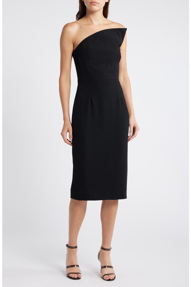 Milan Strapless Sheath Cocktail Dress, Main, color, BLACK