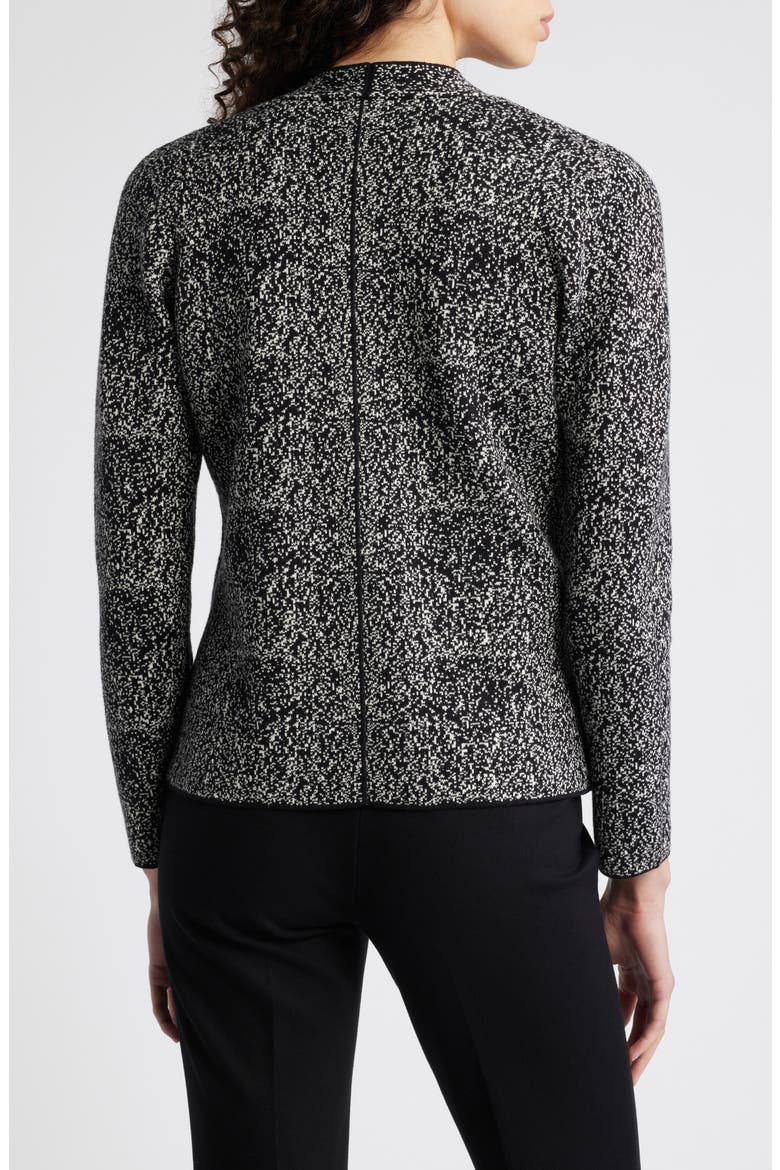 Open Front Cardigan, Alternate, color, ANNE BLACK/ ANNE WHITE