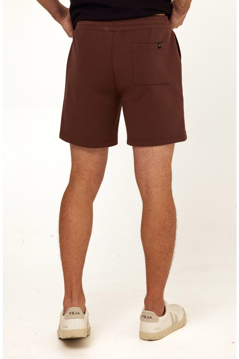 Jaxson Peached Stretch Organic Cotton Blend Shorts, Alternate, color, COFFEE