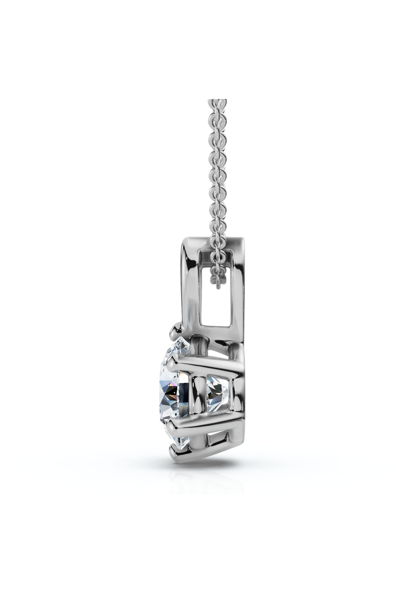 3/4Ct Lab Grown Diamond Solitaire Pendant 14k Gold 18" Necklace & Chain, Alternate, color, White Gold