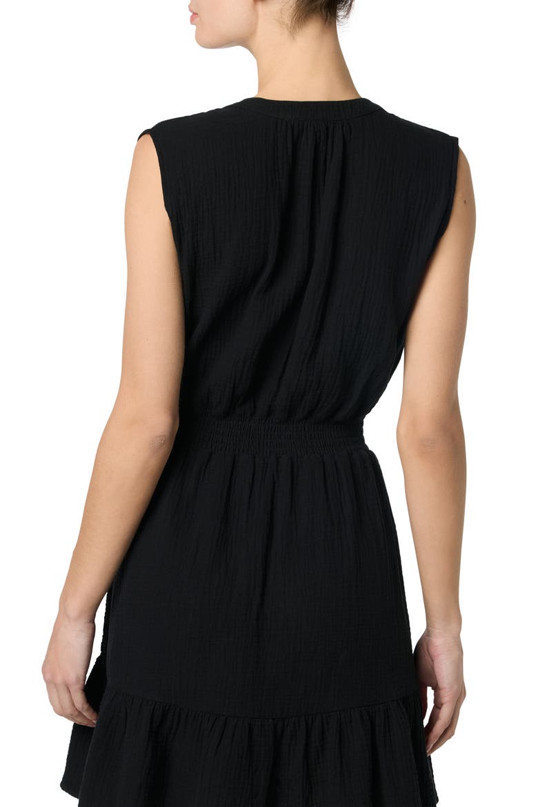 Cotton Gauze Midi Dress, Alternate, color, BLACK