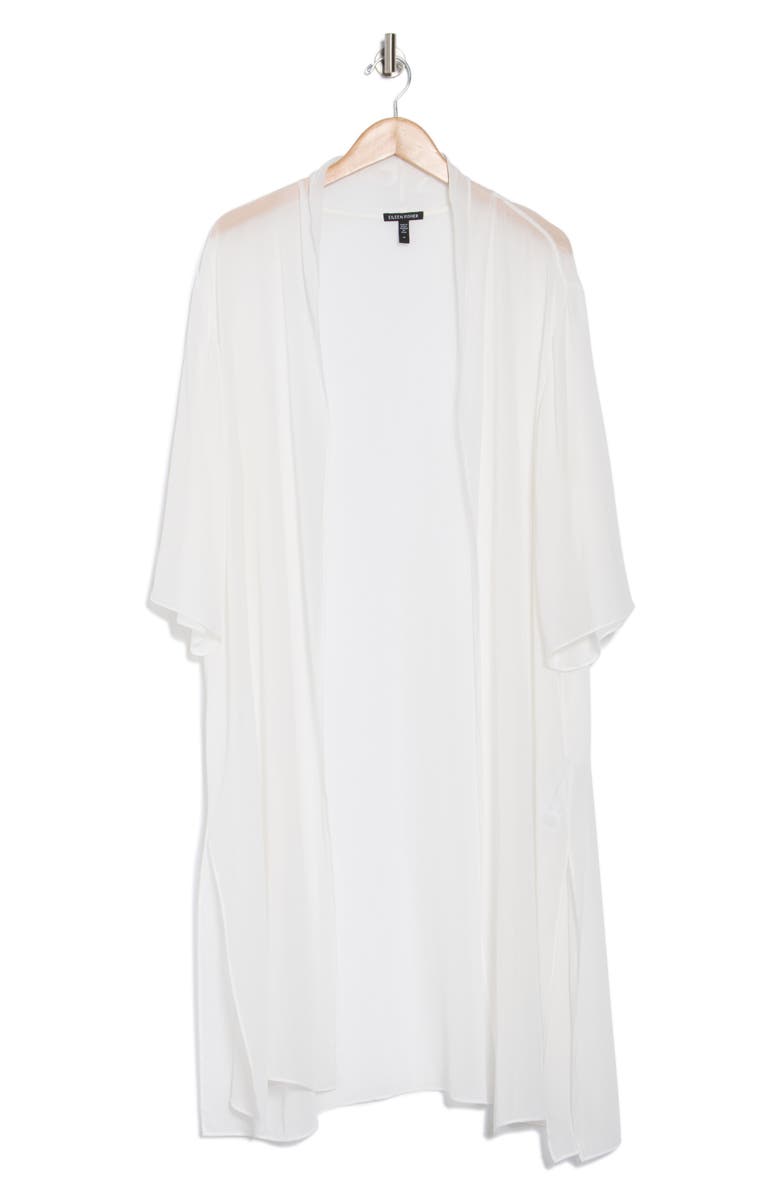 Eileen Fisher Sheer Silk Georgette Wrap, Alternate, color, Ivory