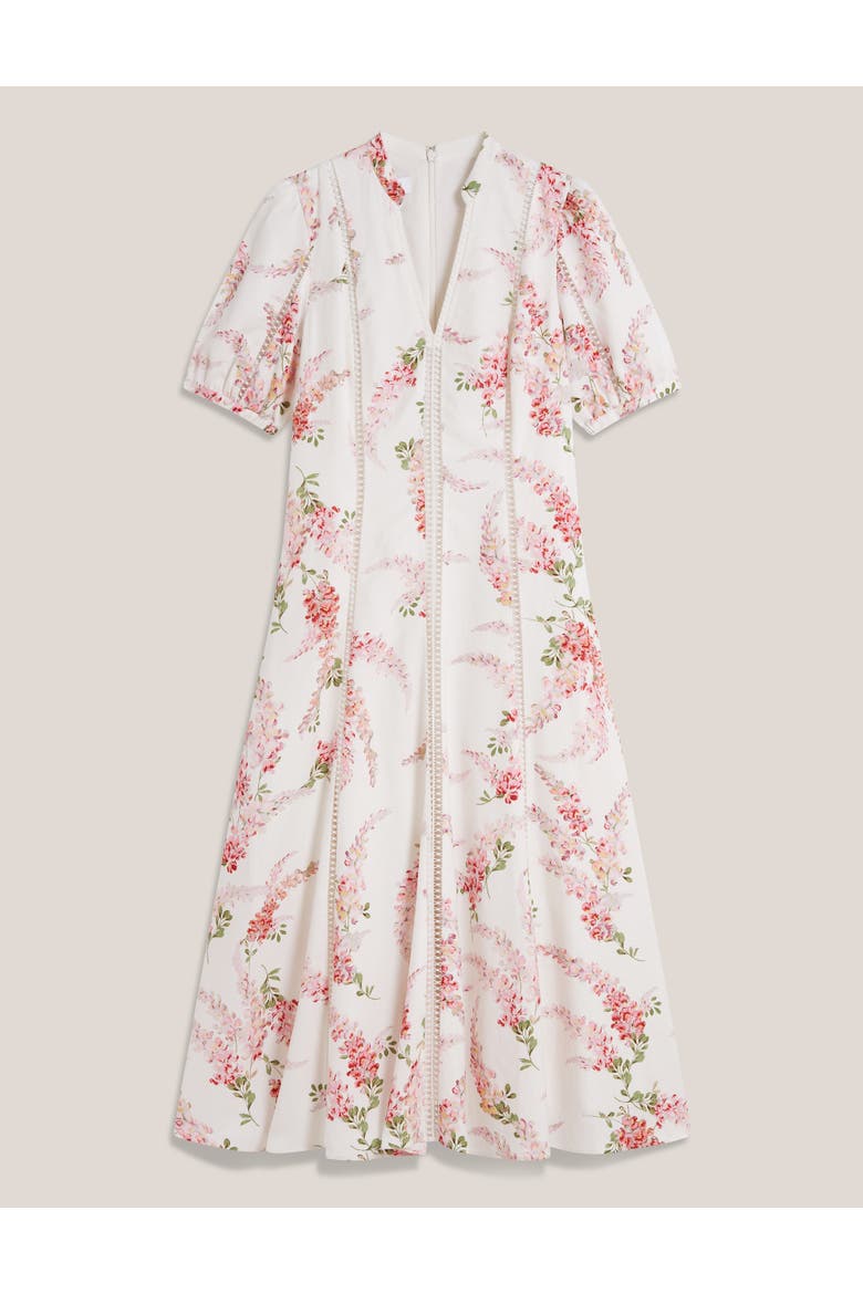 Matilda Floral Dress, Alternate, color, Ivorymulti