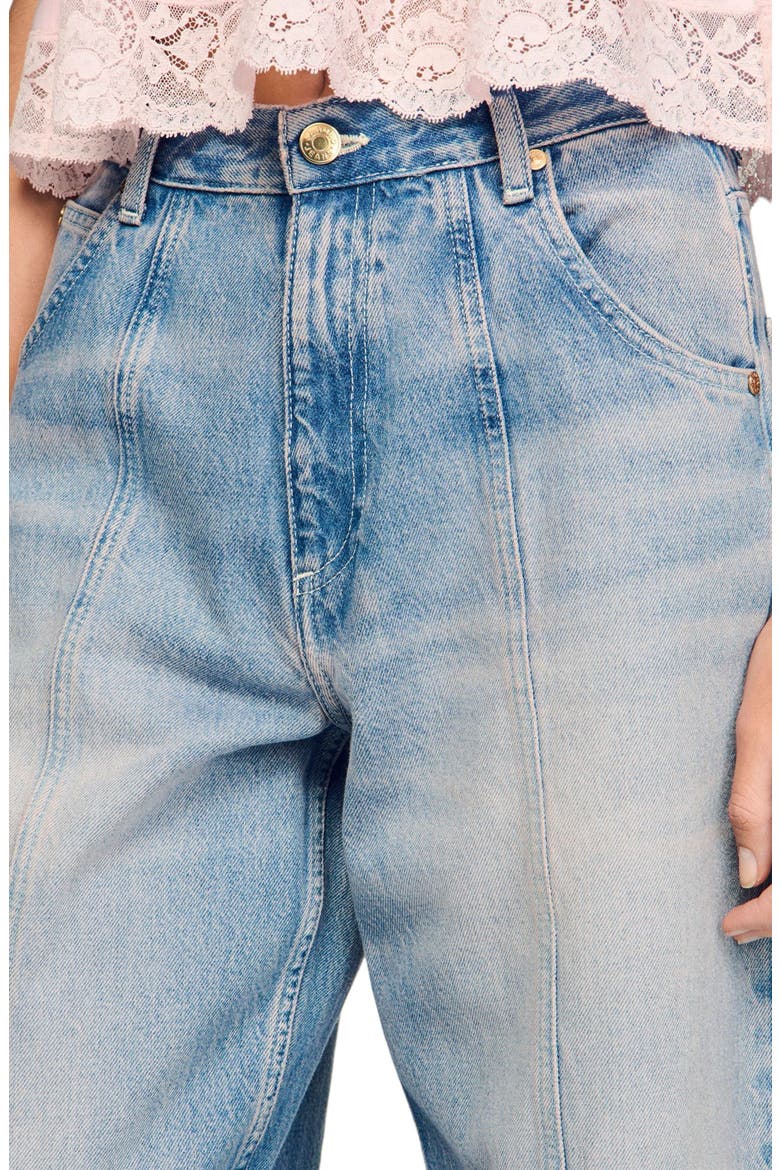 Faded barrel jeans, Alternate, color, Blue jean