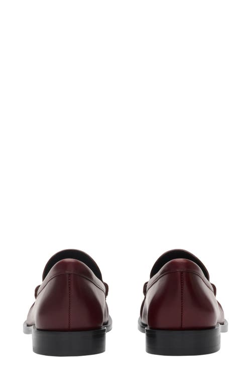 Burberry Cadet Grained Calf Leather Penny Loafers In Burgundy