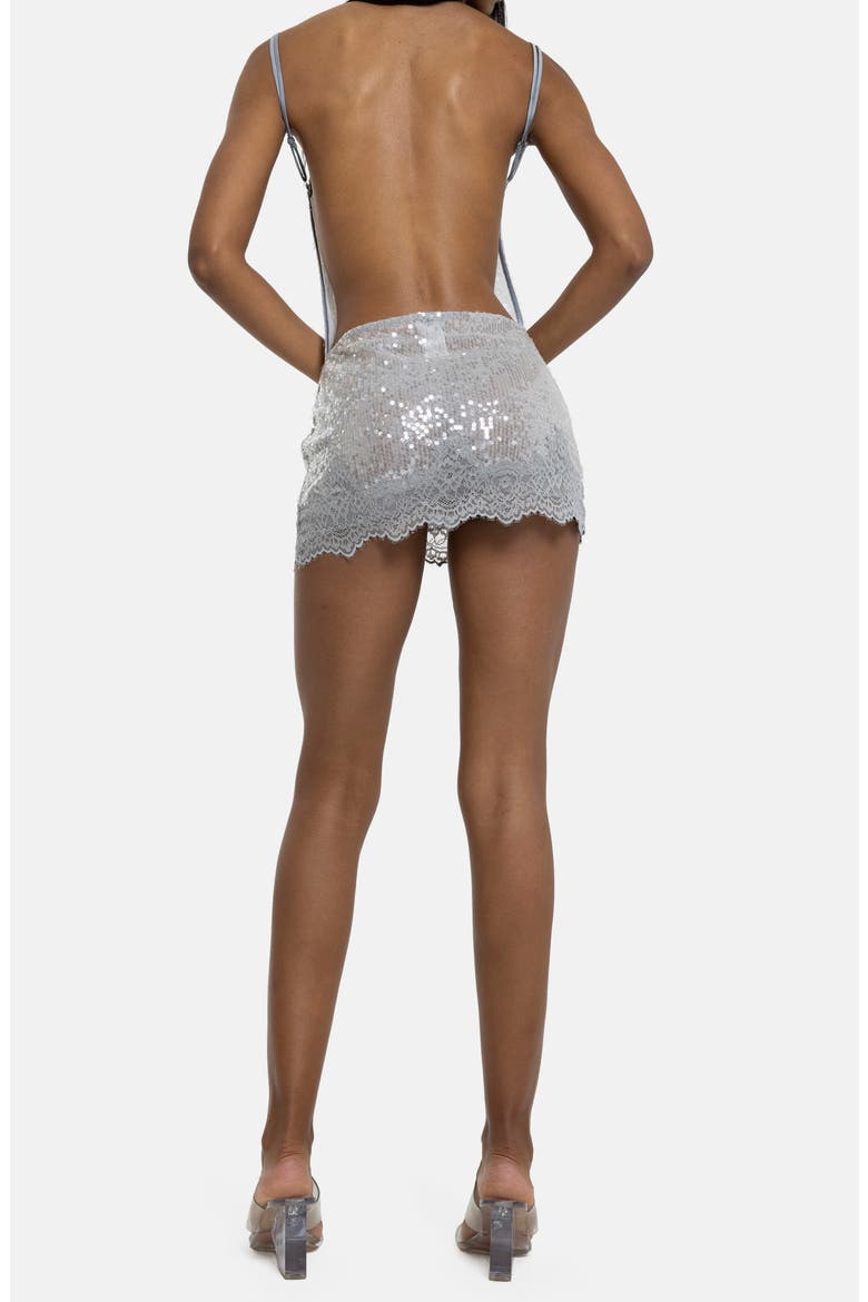 Sequin Backless Minidress, Alternate, color, GREY