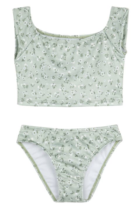 Ditsy Dream Off Shoulder Cap Sleeve Swim Set