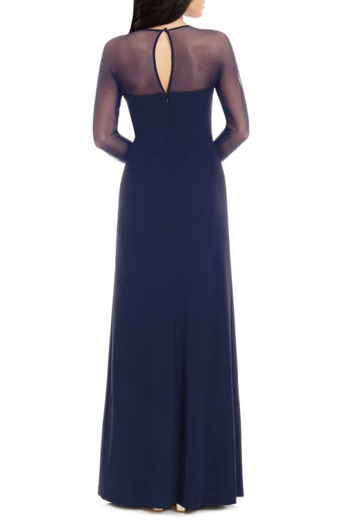 DRESS THE POPULATION DRESS THE POPULATION MAXWELL SQUARE NECK LONG SLEEVE GOWN