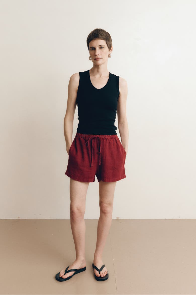 Ida Linen Short, Alternate, color, Sun Dried Tomato