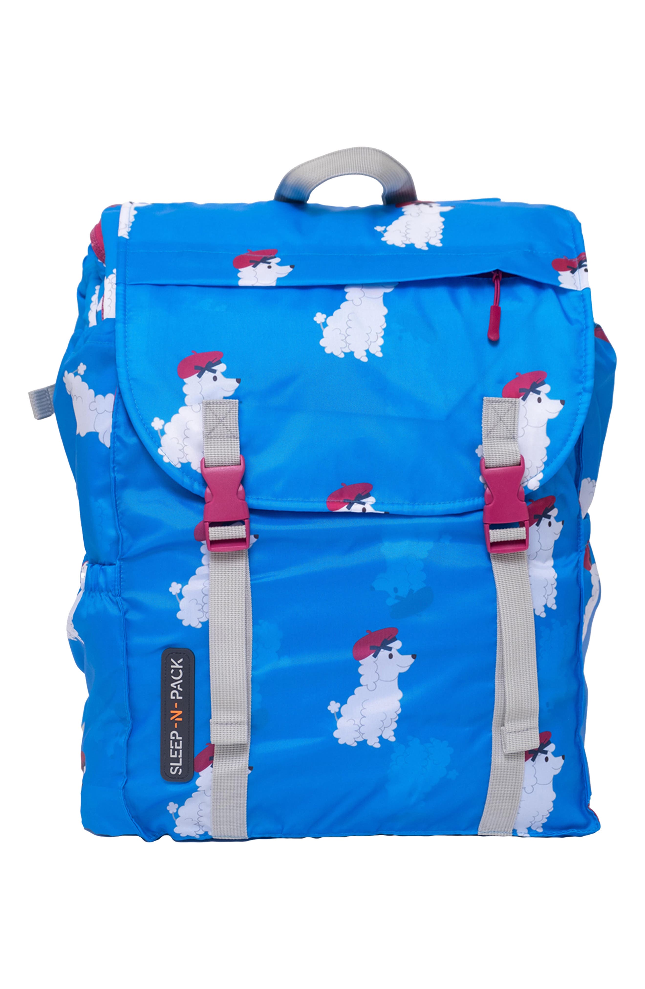 Kids' Sleep-N-Pack Sleeping Bag Backpack, Main, color, BLUE DOG