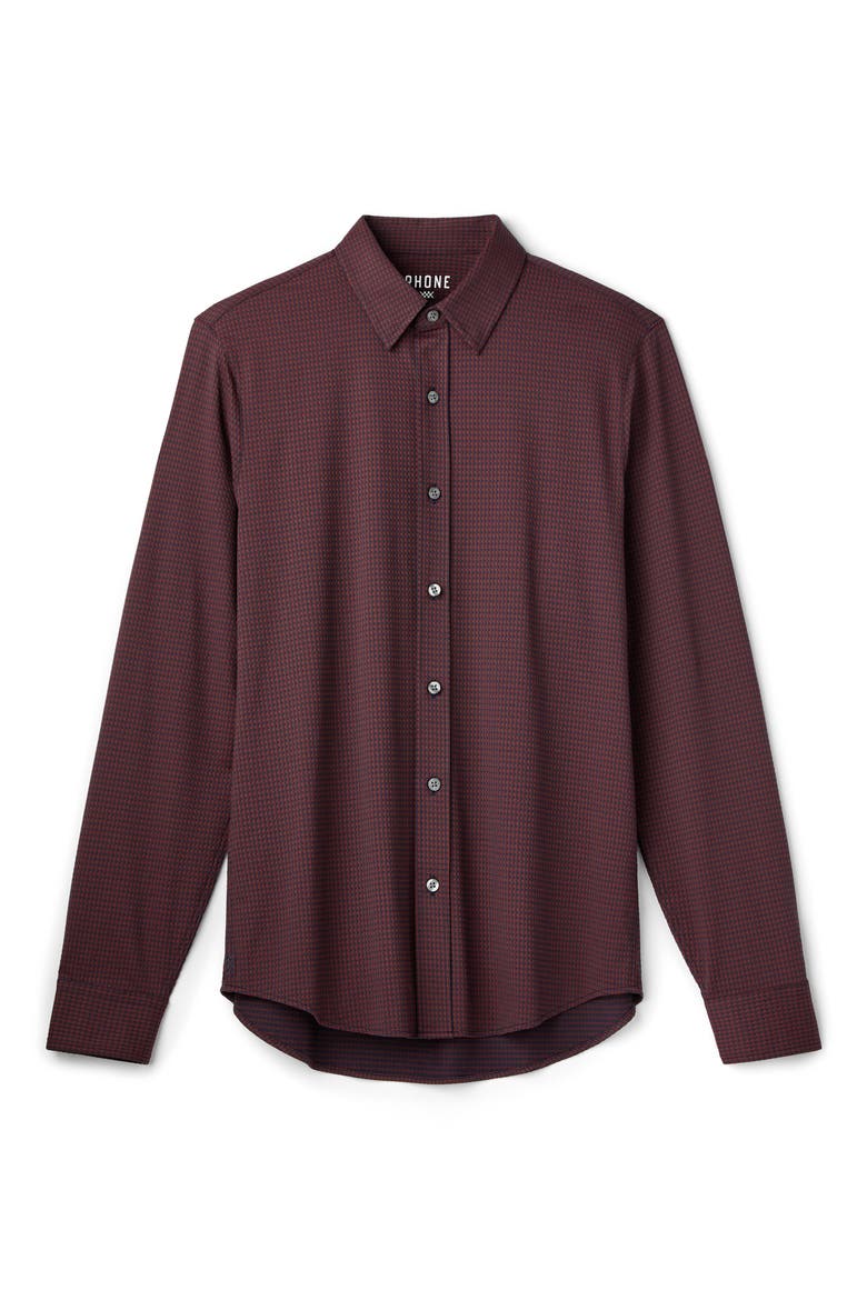 Commuter Slim Fit Performance Button-Up Shirt, Alternate, color, CINNAMON RED GINGHAM