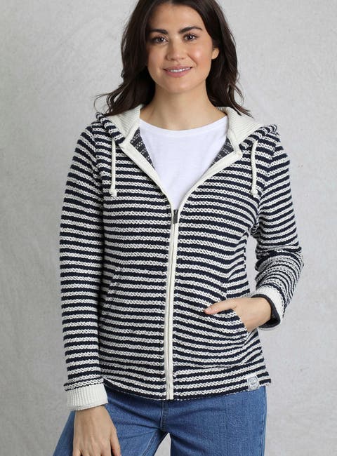 Fisher Full Zip Stripe Macaroni Hoodie