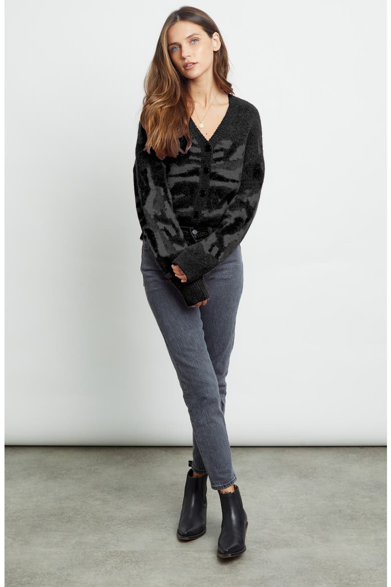 Veronica Camo Cardigan, Alternate, color, GREY CAMO