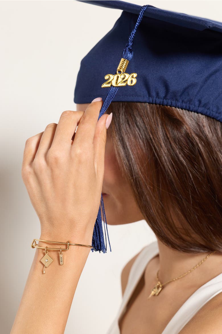 Graduation 2026 Multi-Charm Bangle, Alternate, color, Gold