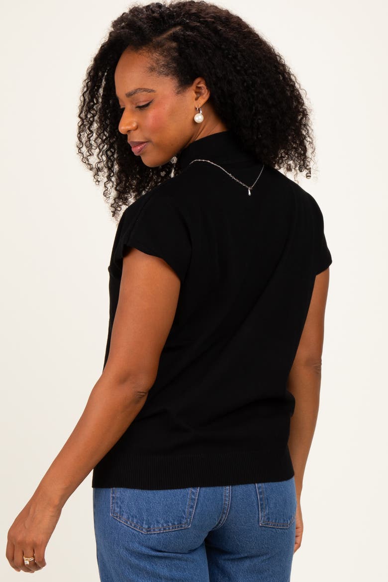 Mock Neck Knit Top, Alternate, color, Black