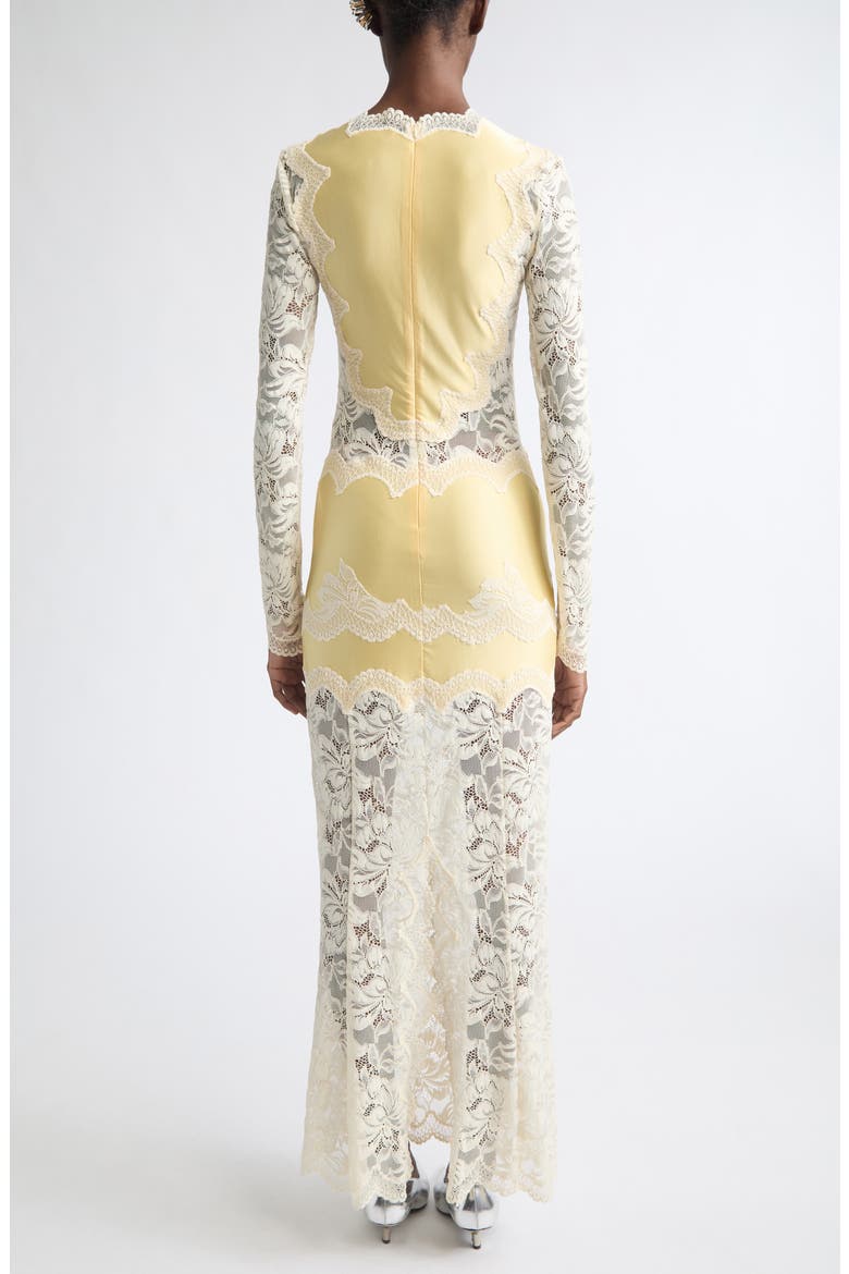 Long Sleeve Mixed Media Dress, Alternate, color, IVORY