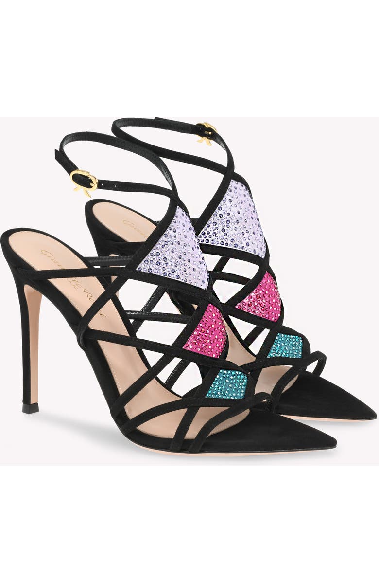 Gianvito Rossi Confetti Sandal, Alternate, color, Purple Suede And Fabric
