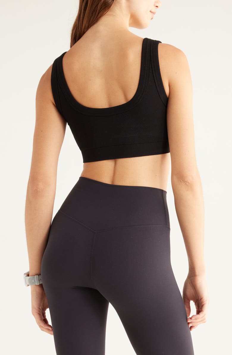 Zella Seamless Sports Bra, Alternate, color, Black