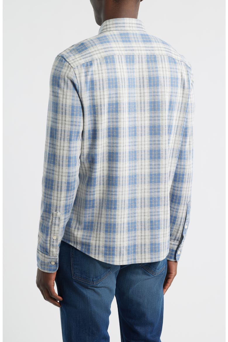 Coastline Knit Button-Down Shirt, Alternate, color, HORIZON BLUE PLAID