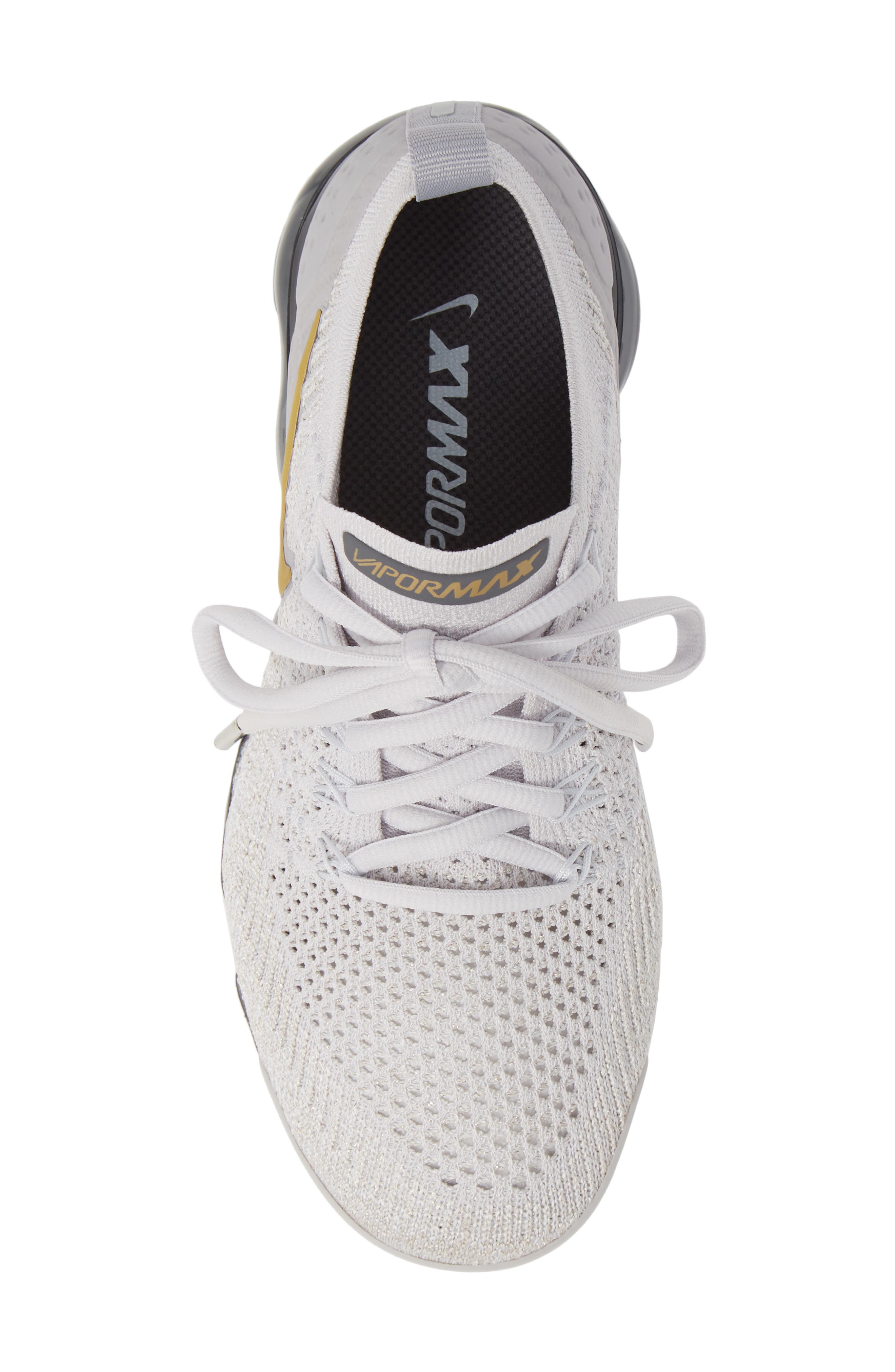 Air VaporMax Flyknit 2 Sneaker, Alternate, color, GREY/ METALLIC GOLD- PLATINUM