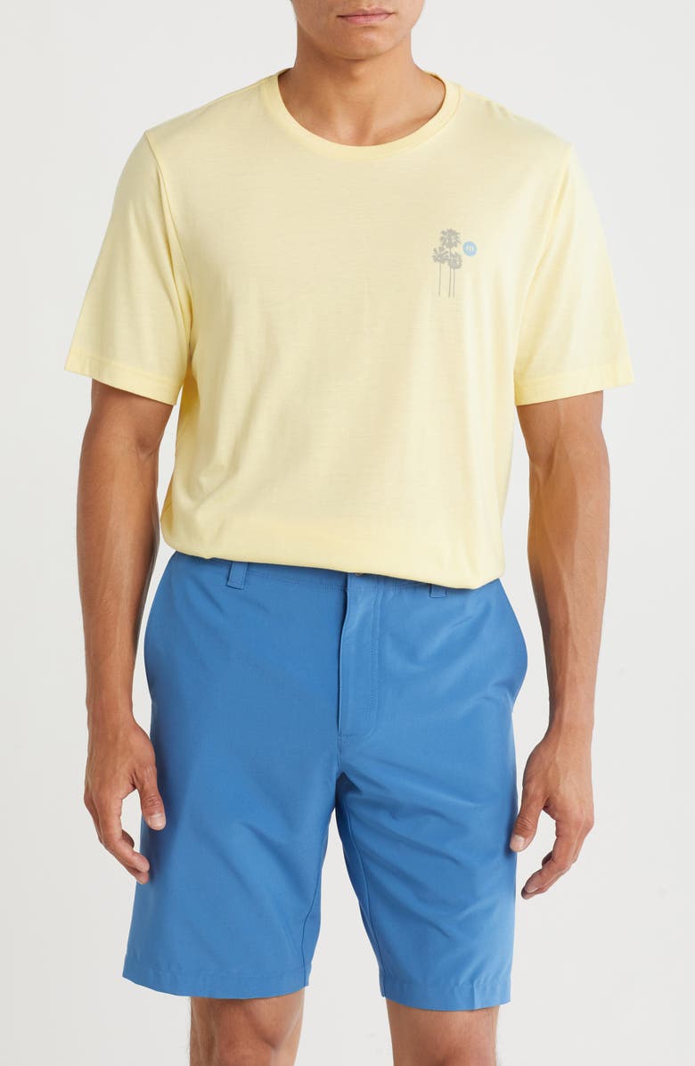 TravisMathew Men's Bonus Round Pima Cotton Graphic Tee, Main, color, Heather Pale Banana