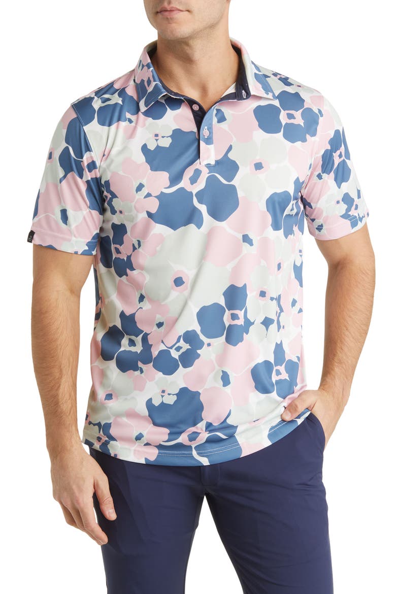 Ace Golf Polo, Main, color, FLAMINGO-MINT-BLUE