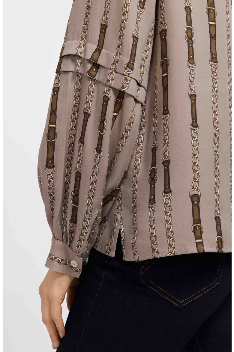 Frankie Chain Stripe Popover Top, Alternate, color, BROWN MULTI